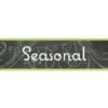 Natural Collection's large 9" tall by 36" wide hanging department sign with text "Seasonal" for Promotional Dept Wayfinding.