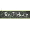 Natural Collection's small 6" tall by 18" wide hanging department sign with text "Rx Pick-up" for Pharmacy Dept Wayfinding.
