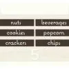 Natural Collection's aisle marker customizable kit of 12 inserts. Text of your chioce is digitally printed on styrene.