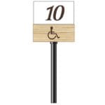 Tradtional Collection's checkstand cube for ADA Lane with number(s) on front & back.ADA symbol is all four sides of the base
