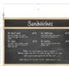 Traditional Collection's Menu Board Chalkboard with overall dimensions 31" tall by 47.5" wide & J-tracks hold menu inserts.
