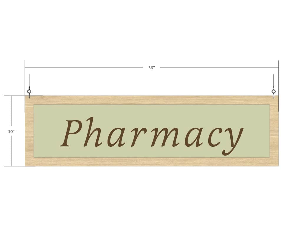 Shop2It Retail - Department Sign, Hanging (Traditional) - Pharmacy
