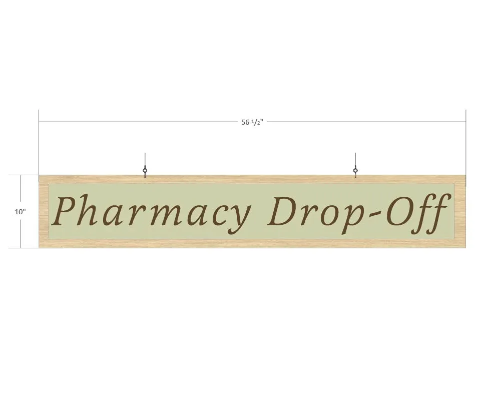 Shop2It Retail - Department Sign, Hanging (Traditional) - Pharmacy Drop-off