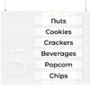 Modern Collection's insert kit of 12 aisle markers in frosted acrylic that are printed with the text of your choice.