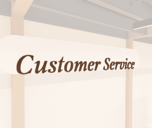 Traditional Collection's dept sign for Customer Service that is wall mounted with dimensional wood letters & painted finish