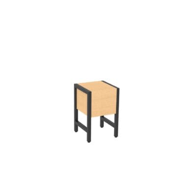 Small retail display stand from the Shop2It Retail's Cooper Collection. Shown in the blonde maple finish option.