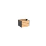 Decorative crate with metal ends by Shop2It Retail. Shown here in the blonde maple finish option.