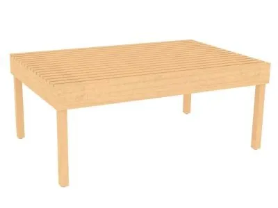 Slatted Bakery Table from Shop2It Retail's Cooper Collection. Shown here in the blonde maple finish option.