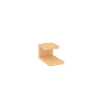 Staggered shelf floral display stand measuring 14" x 14" x 23". Shown in the Blonde Maple finish option.