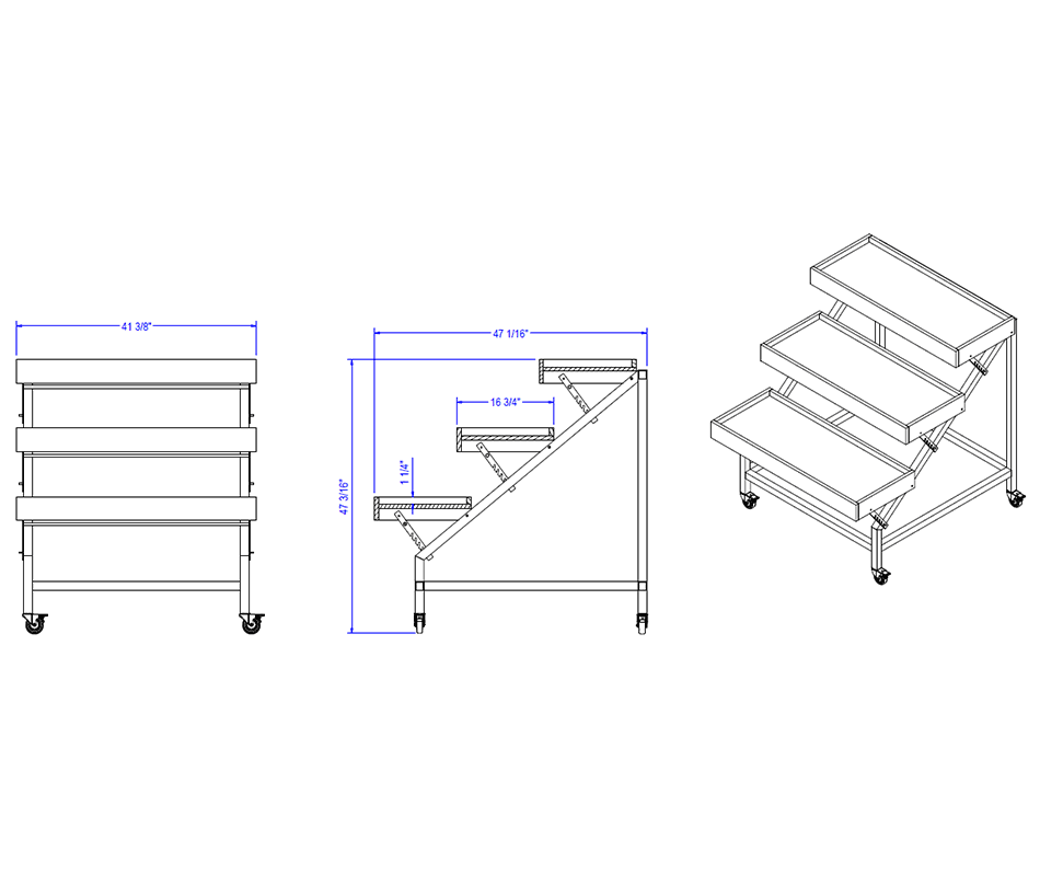 Shop2It Retail - Tiered Bakery Display (Laney) - 3-Tier