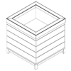 A simple angled view of the Laney Collection's Wood Dump Bin.