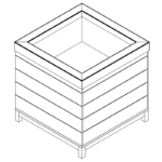 A simple angled view of the Laney Collection's Wood Dump Bin.