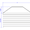 A front view of the Cooper Collection's Produce End Cap with a width measurement of 72", an overall height measurement of 51-9/16", a backboard height of 15-5/8" and a base membership of 35-13/16"