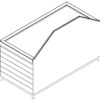 A simplified back angled view of the Cooper Collection's Produce End Cap.