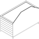 A simplified back angled view of the Cooper Collection's Produce End Cap.