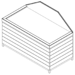 A simplified front angle view of the Cooper Collection's Produce End Cap.