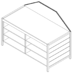 Simple front angled view of the Laney Collection's Produce End Cap Display with a shelved base.
