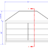 Front view of the Laney Collection's Produce End Cap with a Shelved base showing dimensions of 72" wide, backboard height of 15-9/16", tabletop height of 36", and overall height of 51-9/16".