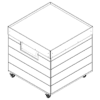 A simple angled view of the Shop2It Retail Cooper Collection's Produce Orchard Bin with bag holder.