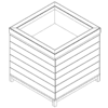 Simplified angle view of the Laney Collection's Produce Orchard Bin.
