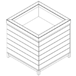Simplified angle view of the Laney Collection's Produce Orchard Bin.