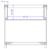 Cross section view of the Laney Collection's Produce Orchard Bin with an Enclosed base showing the bin depth of 12" and internal width of 30.5"