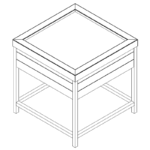 Simple angled view of the Laney Collection's Produce Orchard Bin with an open base.