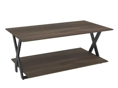 Large Double Width Display Table from Shop2It Retail's Xander Collection. Shown here in the Gray Oak finish option.