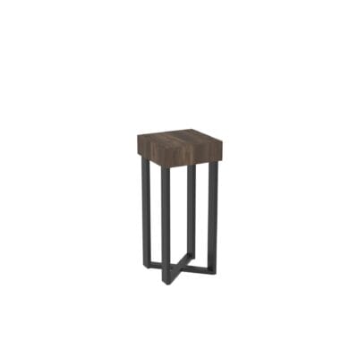 Medium pedestal display stand from Shop2It Retail's Xander Collection. Shown here in the gray oak finish option.