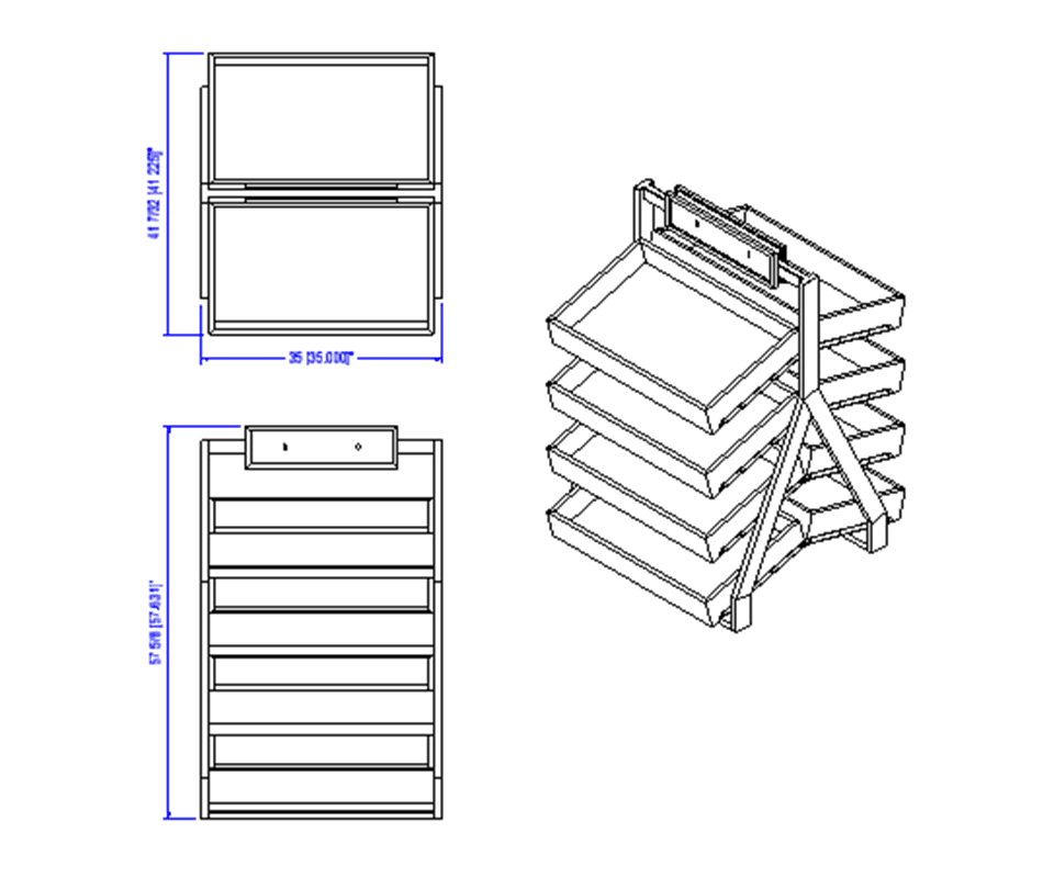 Double-Sided Produce Stand (Xander) - 4-Tier Shop2It Retail - Double-Sided Produce Stand (Xander) - 4-Tier