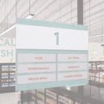 Aisle marker inserts from the Iconic Collection's Cheerful color option.