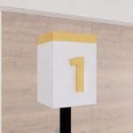 Checkstand light cube from the Iconic Collection's cheerful color option.