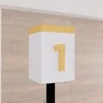 Checkstand light cube from the Iconic Collection's cheerful color option.