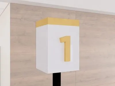 Checkstand light cube from the Iconic Collection's cheerful color option.