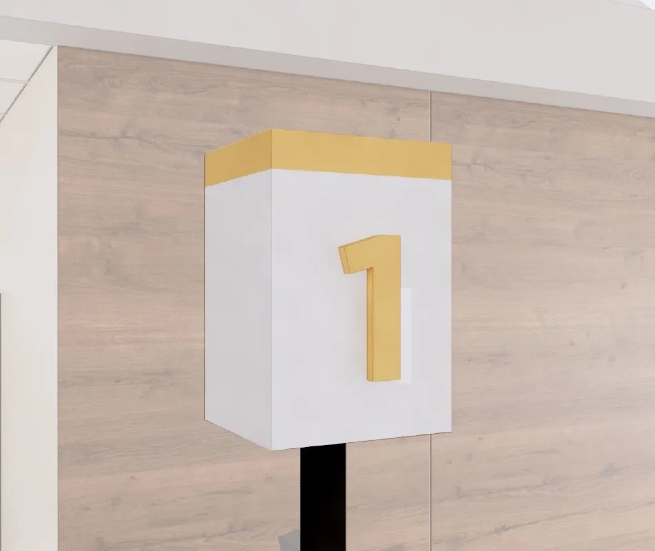 Checkstand light cube from the Iconic Collection's cheerful color option.