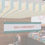 Self-Checkout Sign from the Iconic Collection's Cheerful color option.