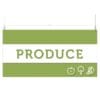 Produce Tall Department Sign for produce department wayfinding. Text says "PRODUCE" and is cutout. Dimensional icons.