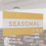 Tall Department Sign for seasonal section from the Iconic Collection's Cheerful color option.