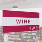 Tall department sign for your Wine department for the Iconic Collection's Cheerful color option.