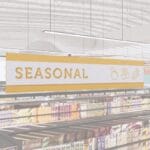 Seasonal Section Department Sign from the Iconic Collection's cheerful color option.