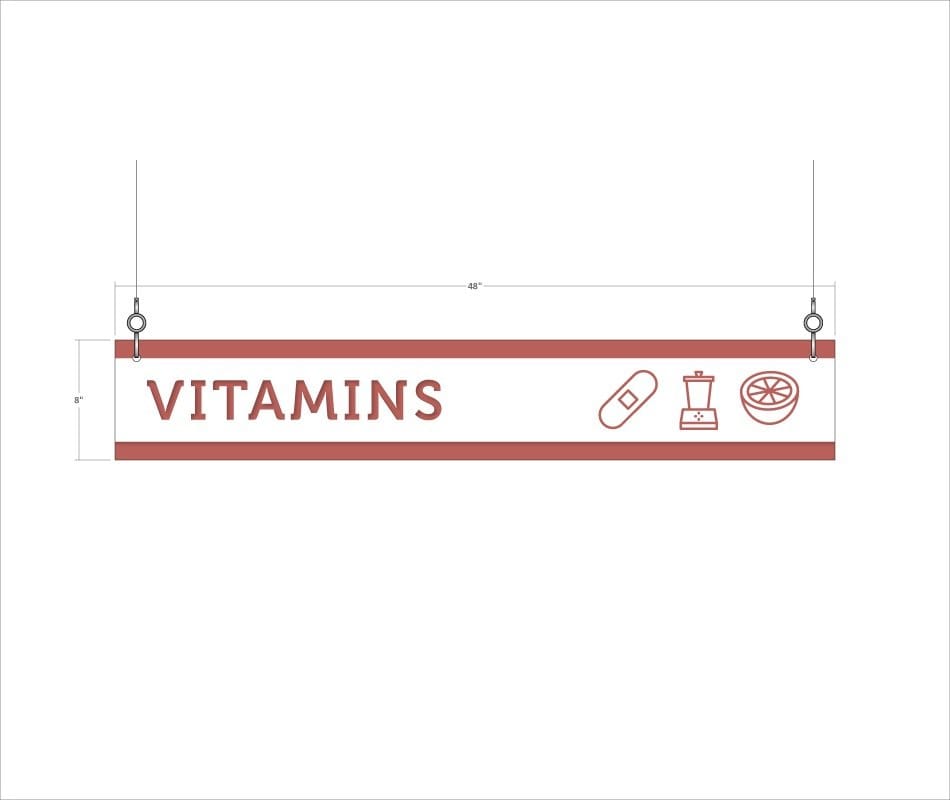Short Department Sign (Iconic) - Vitamins Shop2It Retail - Short Department Sign (Iconic) - Vitamins