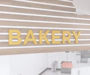 department sign wall copy for bakery department from the Iconic Collection's Cheerful color selection.