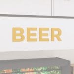 Department sign wall copy for the beer department from the Iconic Collection's cheerful color selection.