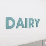 department sign wall copy for the dairy department from the Iconic Collection's Cheerful color selection.