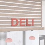 Department sign wall copy for the deli or prepared food department from the Iconic Collection's Cheerful color selection.