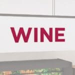 Wine dimensional copy department sign from the Iconic Collection in the cheerful color selection.