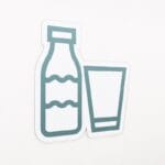 Dairy Department Graphic Panel Department sign is a bottle and glass of milk icon.