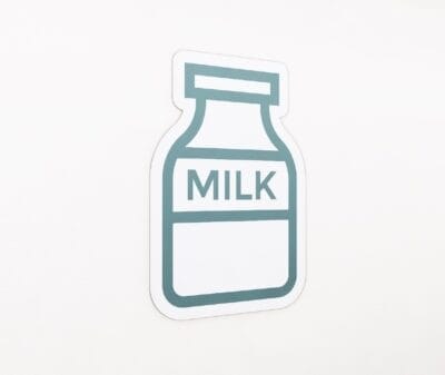 Department Graphic Panel of a milk bottle icon for dairy department wayfinding.