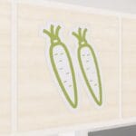 Fresh Produce Graphic Panel Department Sign of a pair of carrots icon.