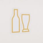The department graphic panel for a beer or alcohol department is a beer bottle and glass icon.